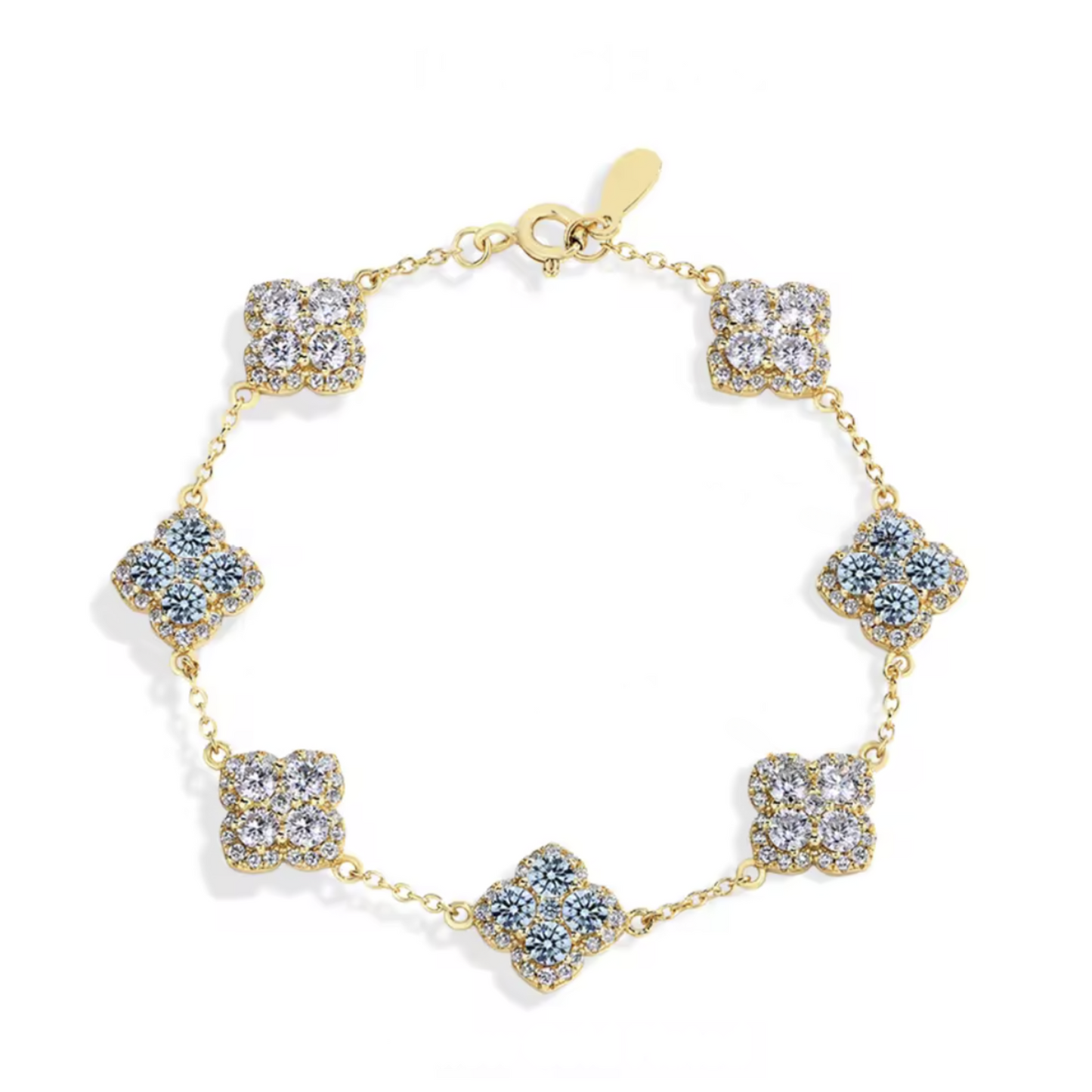 Moissanite Four-Leaf Clover Bracelet