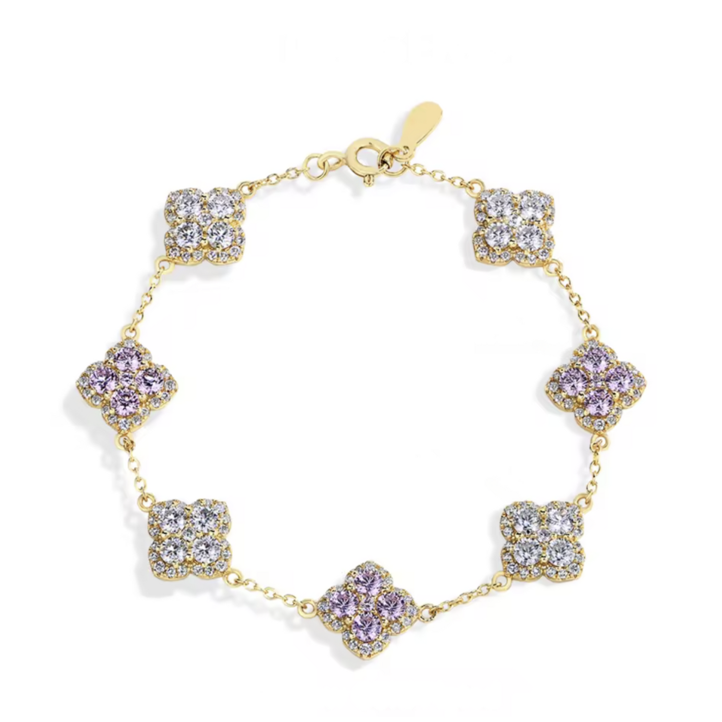 Moissanite Four-Leaf Clover Bracelet