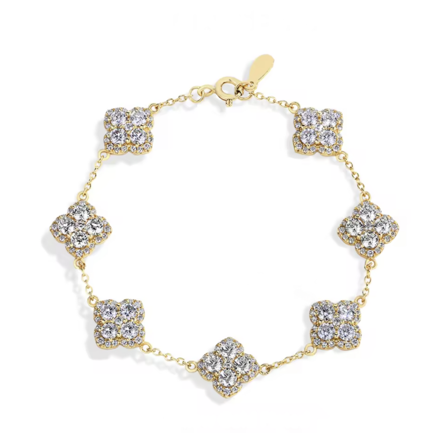 Moissanite Four-Leaf Clover Bracelet