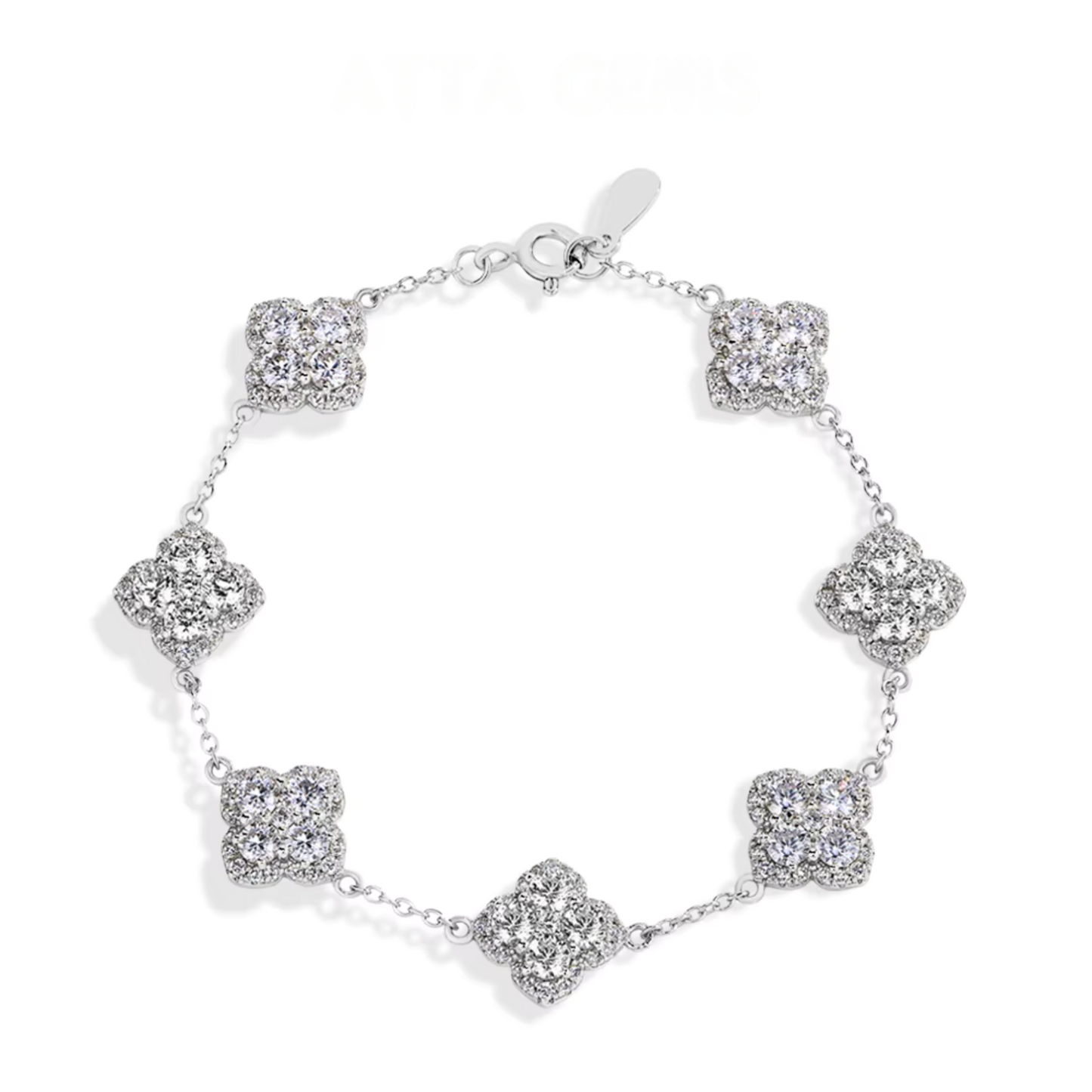 Moissanite Four-Leaf Clover Bracelet