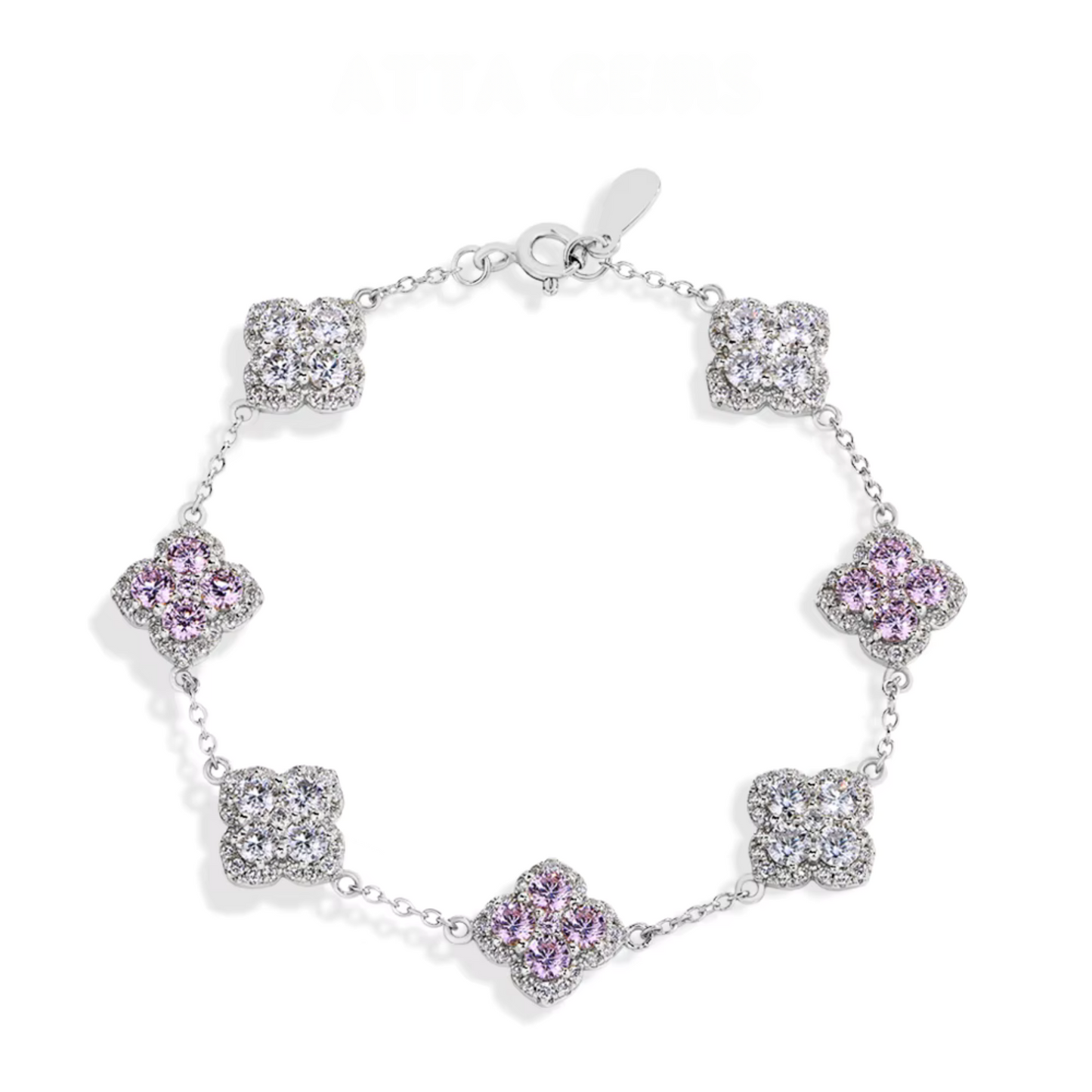Moissanite Four-Leaf Clover Bracelet