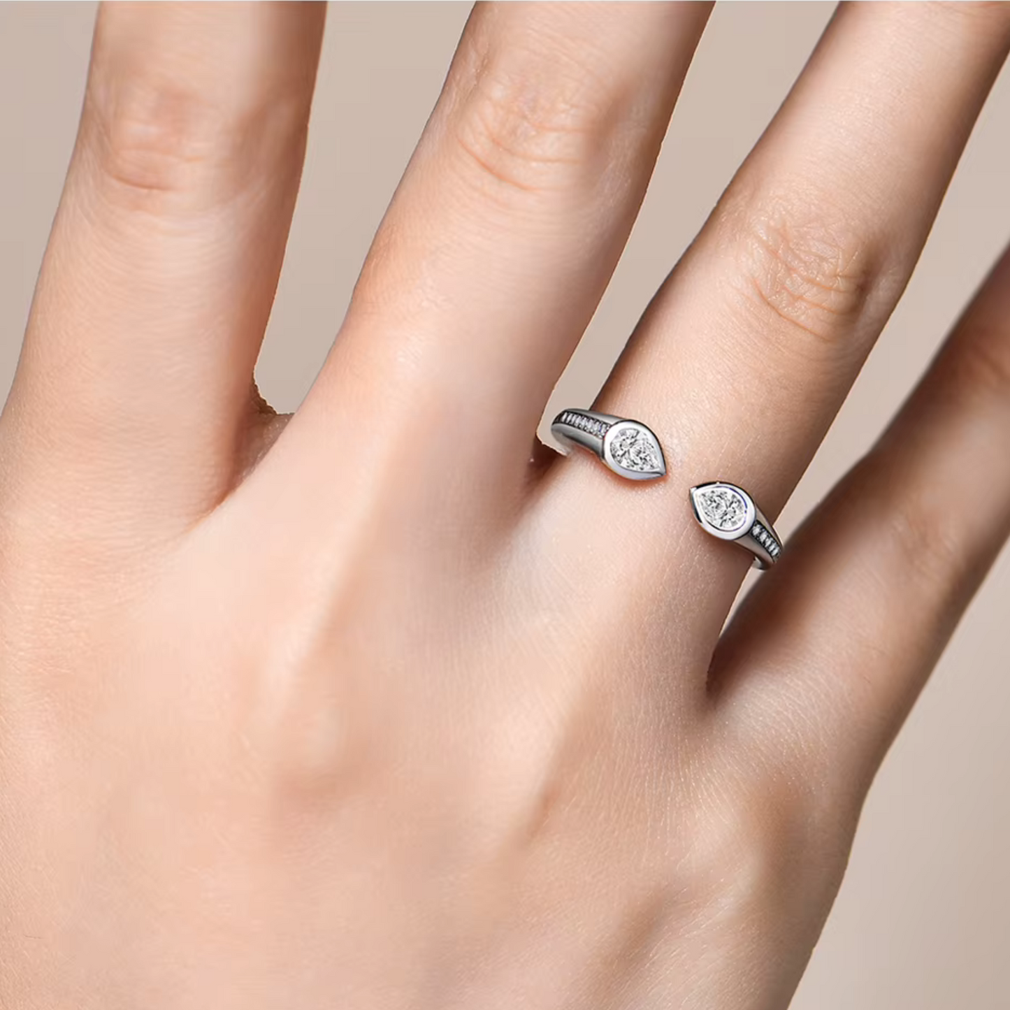Tear Drop Open Ring