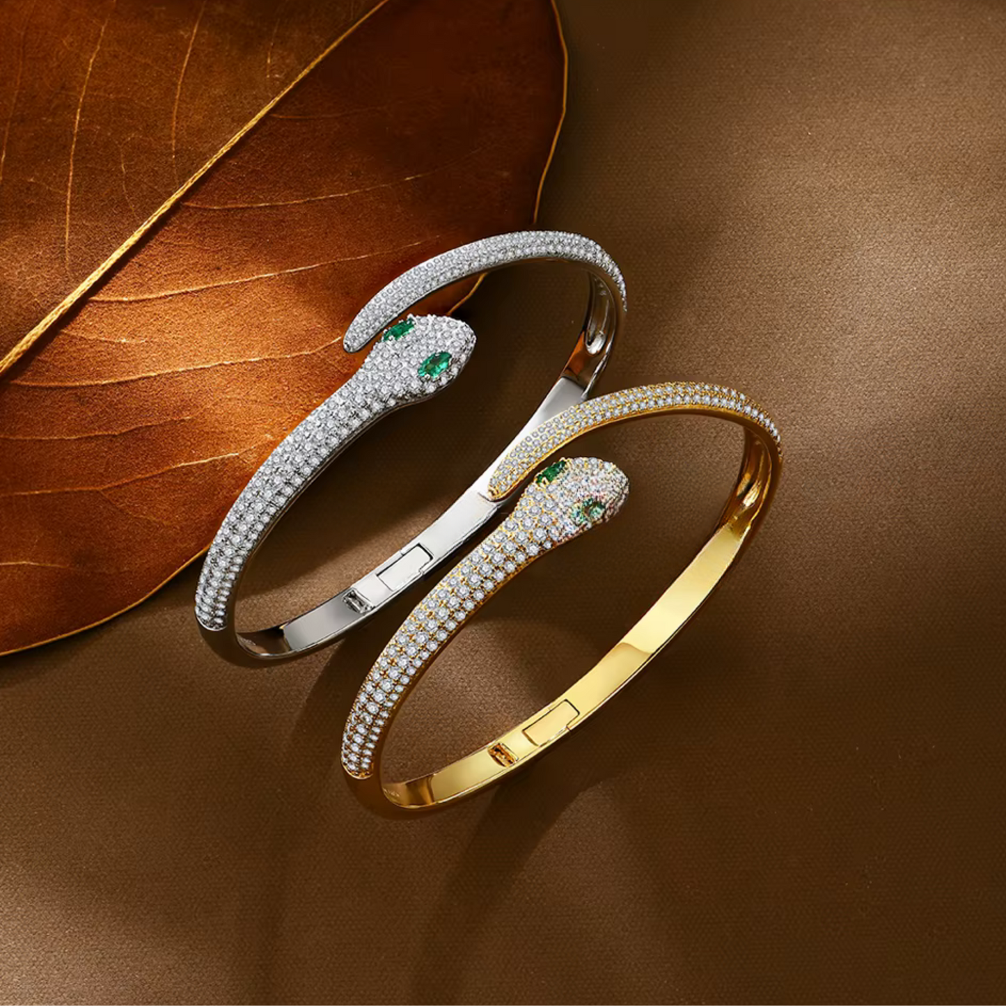 Serpentine Moissanite Wrap-around Bracelet