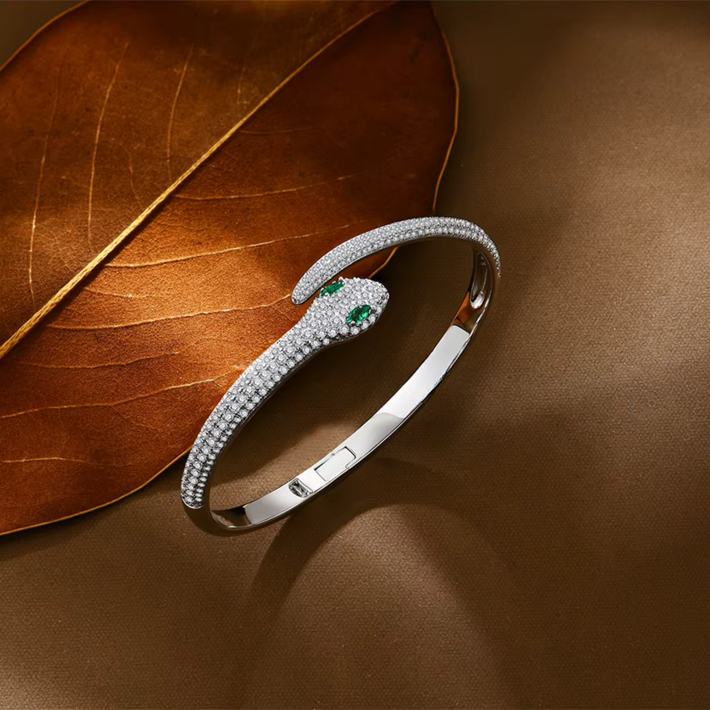 Serpentine Moissanite Wrap-around Bracelet