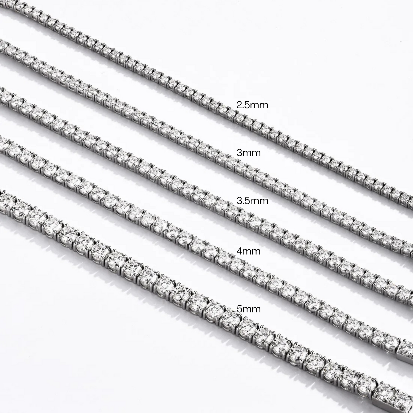 Tennis Bracelet - 3mm round-cut Moissanite