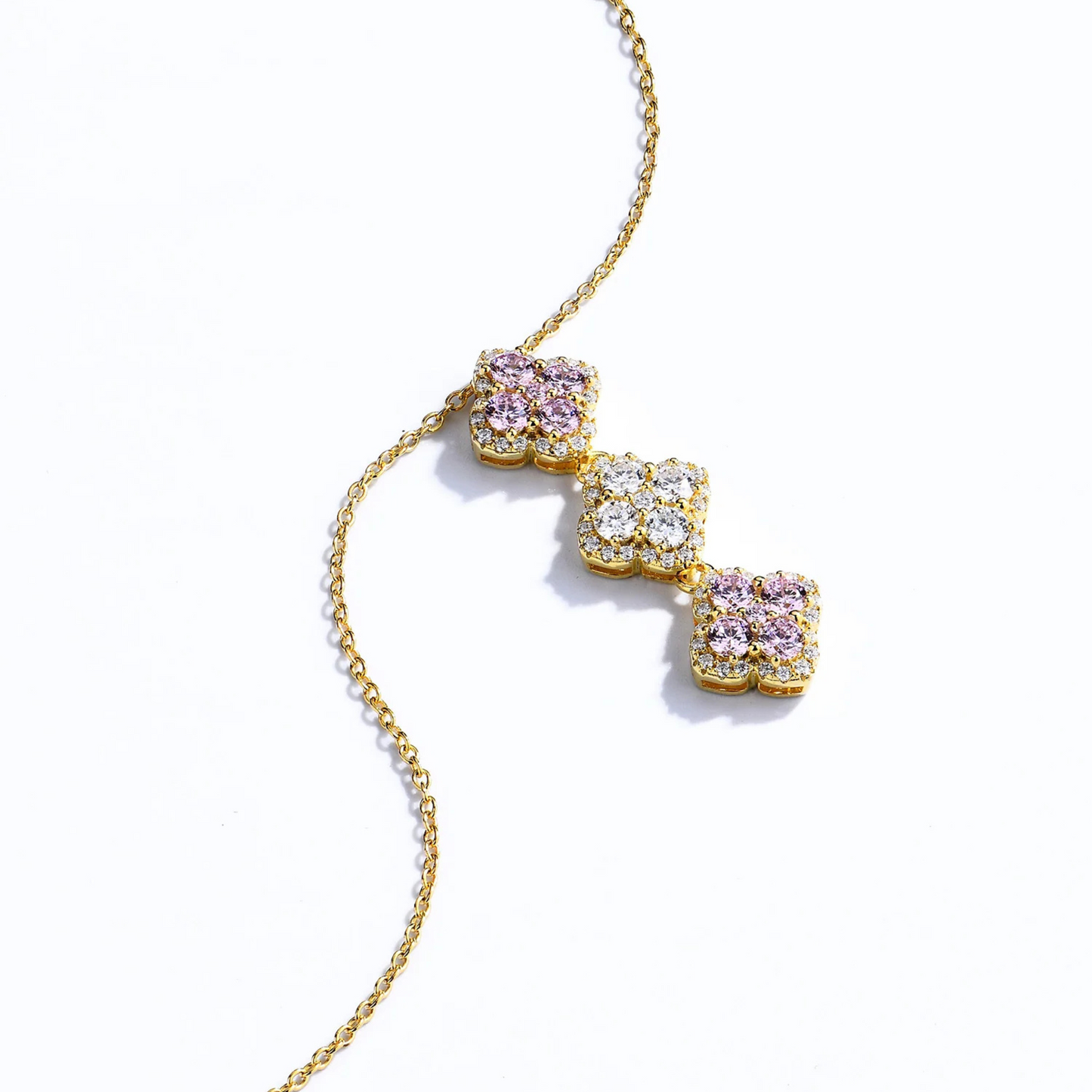 Zedarii Radiant Four-Leaf Clover Pendant Necklace