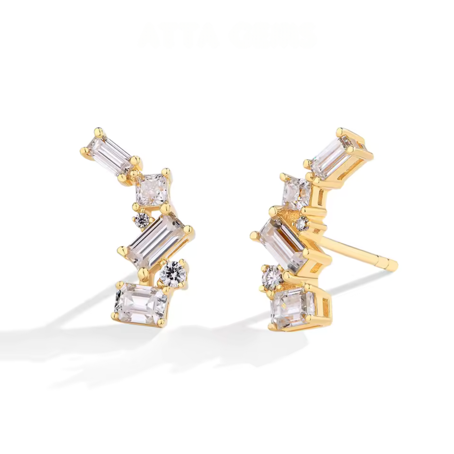Geometric Ear climber Studs