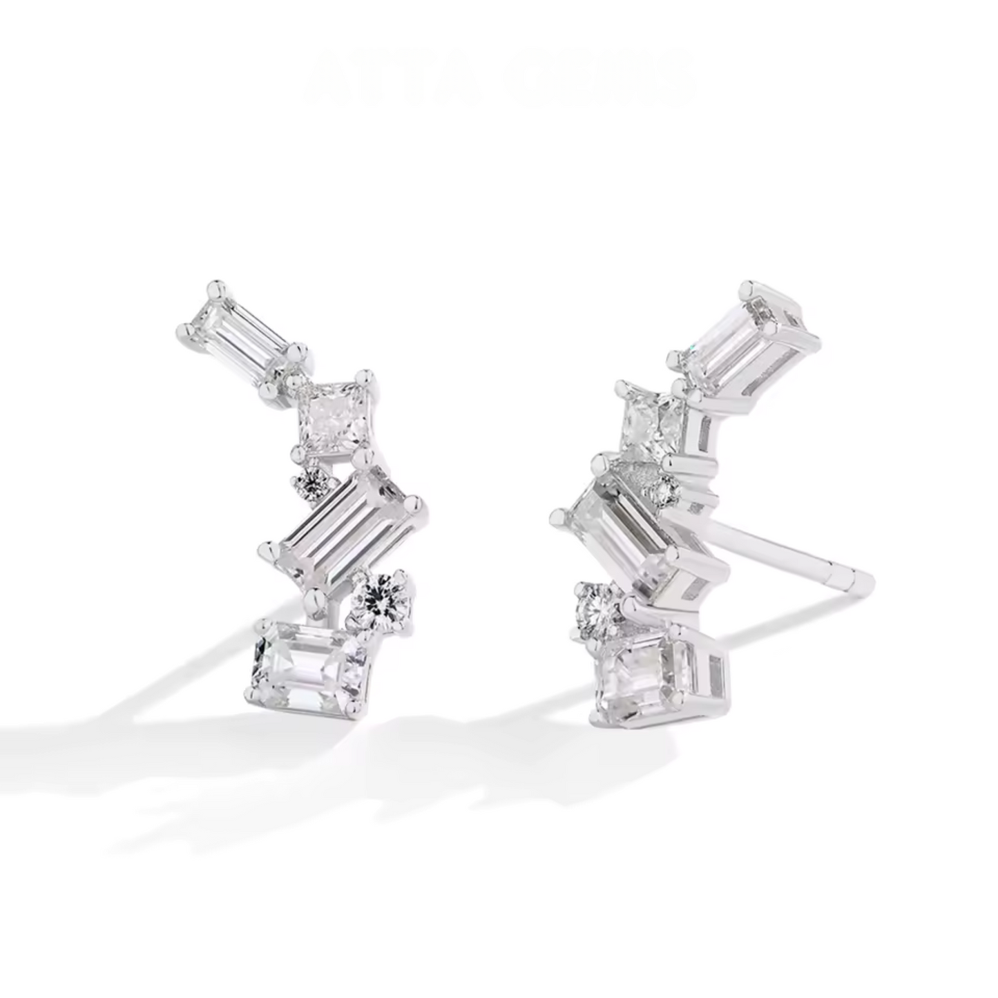 Geometric Ear climber Studs