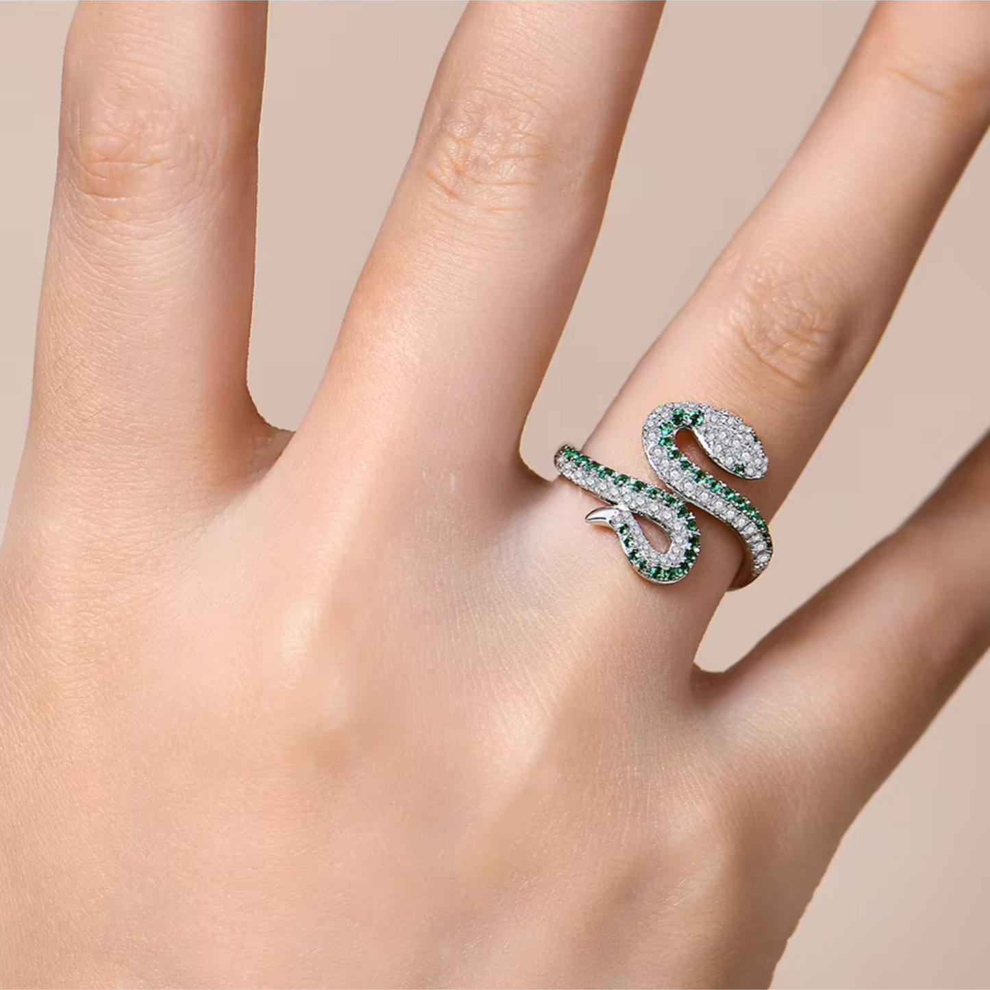 Moissanite Serpent Ring