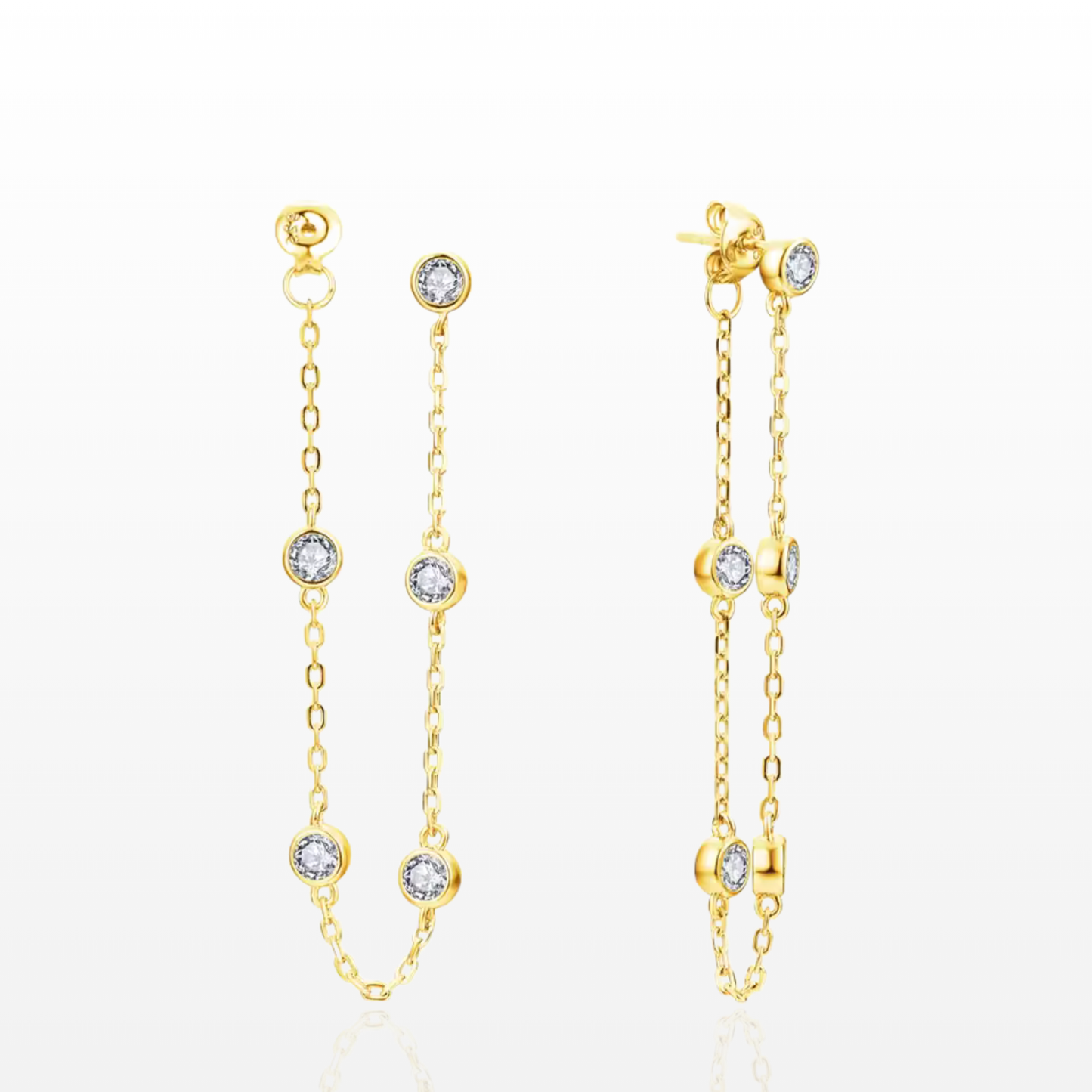 Chain-linked Moissanite Dangle Earrings