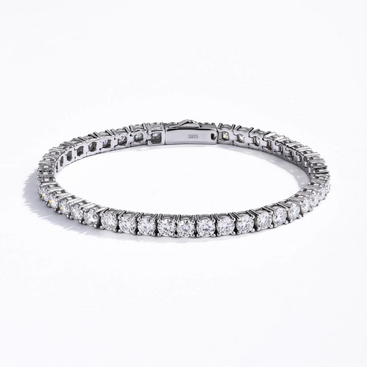 Tennis Bracelet - 4mm round-cut Moissanite