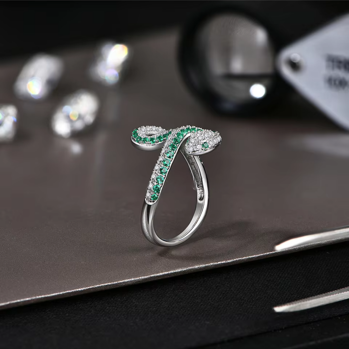Moissanite Serpent Ring