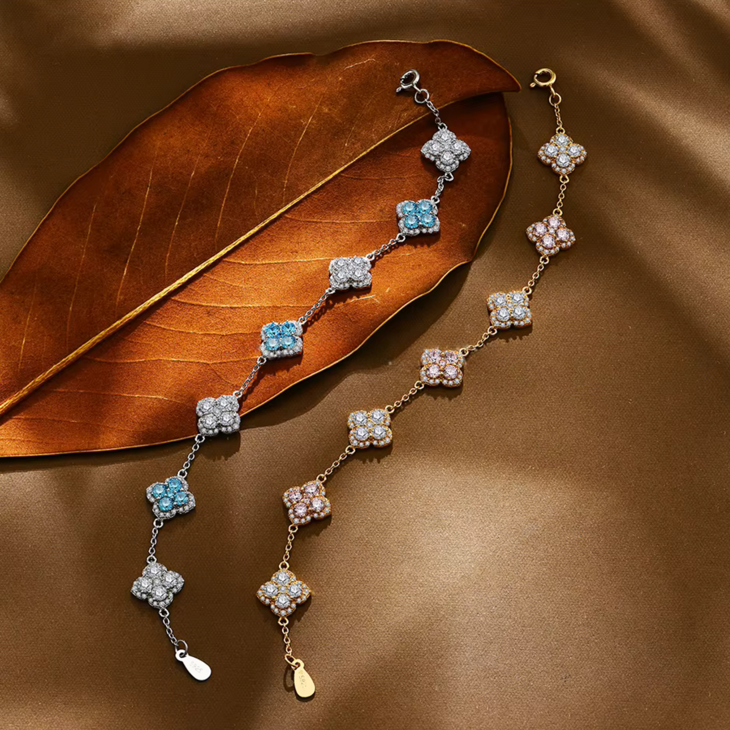 Moissanite Four-Leaf Clover Bracelet