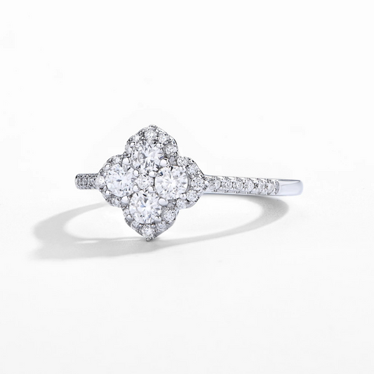 Moissanite Clover Ring