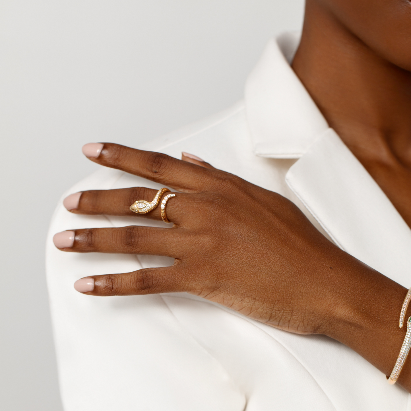 Moissanite Snake Ring