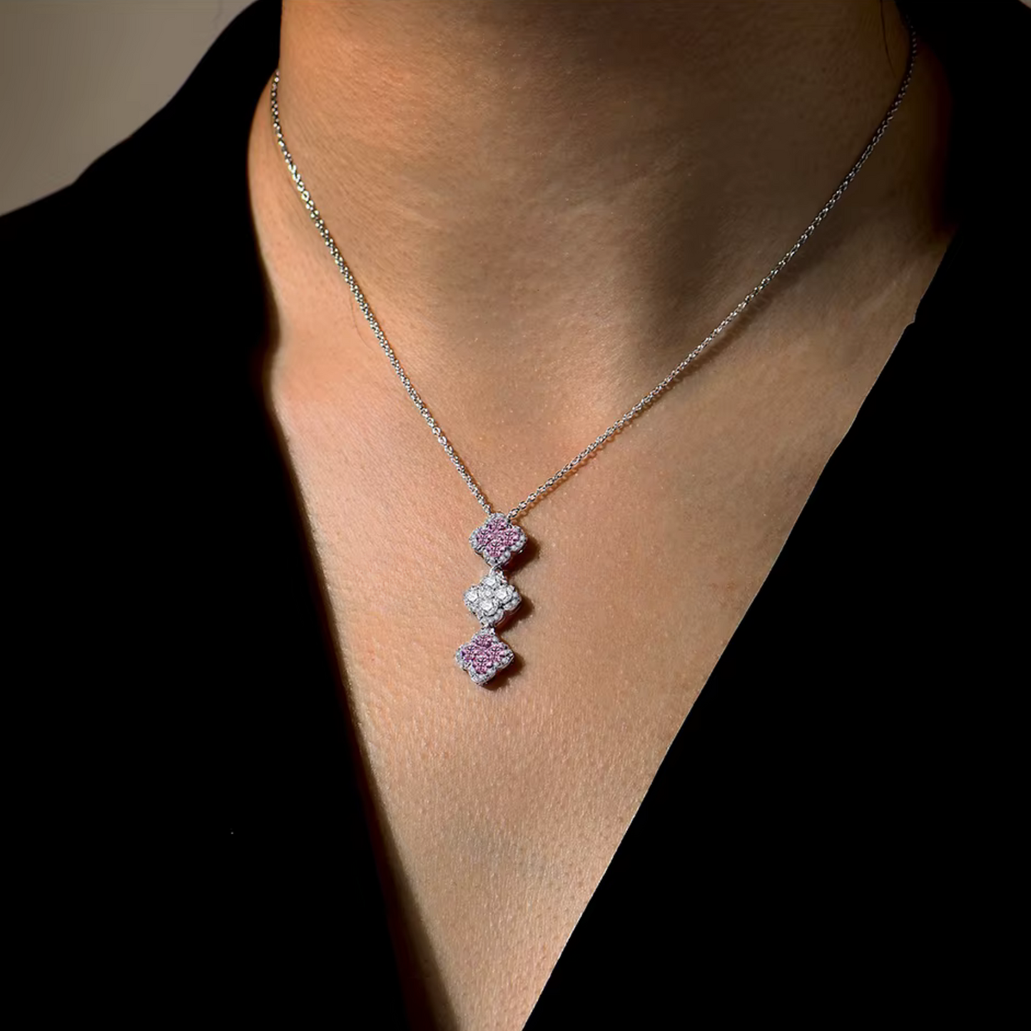 Zedarii Radiant Four-Leaf Clover Pendant Necklace