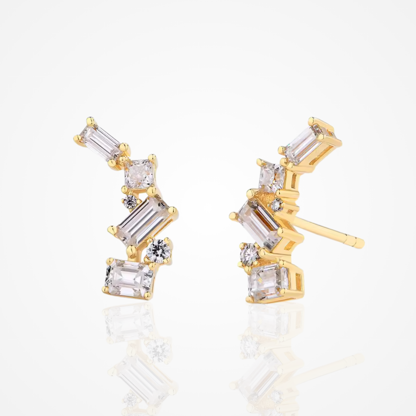 Geometric Ear climber Studs